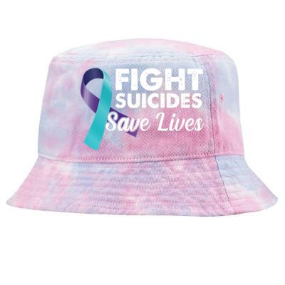 Fight Suicides Save Lives Ribbon Awareness Tie-Dyed Bucket Hat