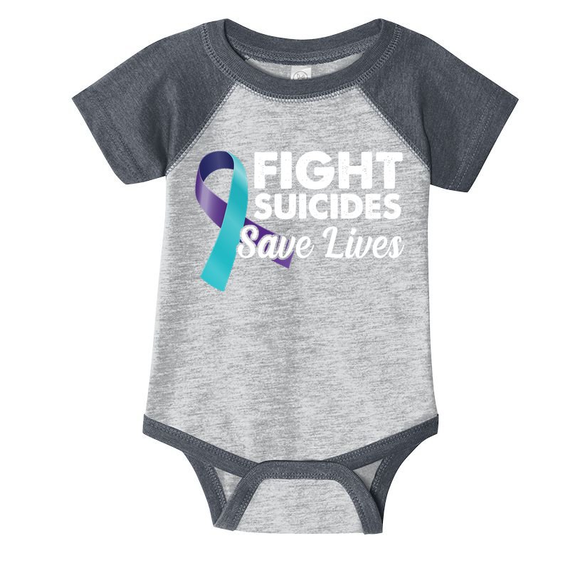 Fight Suicides Save Lives Ribbon Awareness Infant Baby Jersey Bodysuit