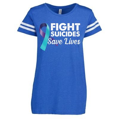 Fight Suicides Save Lives Ribbon Awareness Enza Ladies Jersey Football T-Shirt