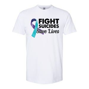 Fight Suicides Save Lives Ribbon Awareness Softstyle CVC T-Shirt