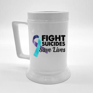 Fight Suicides Save Lives Ribbon Awareness Beer Stein