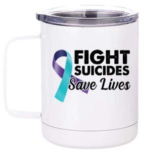 Fight Suicides Save Lives Ribbon Awareness 12 oz Stainless Steel Tumbler Cup