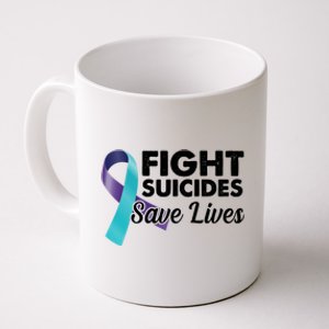 Fight Suicides Save Lives Ribbon Awareness Coffee Mug