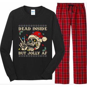 Festive Sarcastic Snarky Skeleton Ugly Christmas Long Sleeve Pajama Set