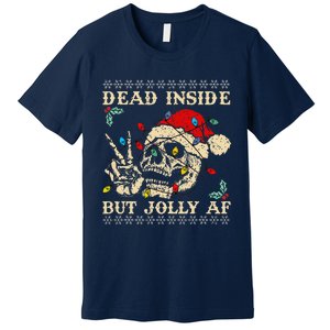 Festive Sarcastic Snarky Skeleton Ugly Christmas Premium T-Shirt