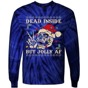 Festive Sarcastic Snarky Skeleton Ugly Christmas Tie-Dye Long Sleeve Shirt