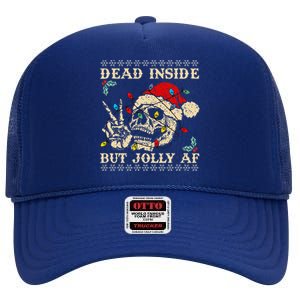 Festive Sarcastic Snarky Skeleton Ugly Christmas High Crown Mesh Back Trucker Hat