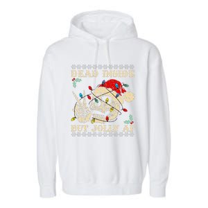 Festive Sarcastic Snarky Skeleton Ugly Christmas Garment-Dyed Fleece Hoodie