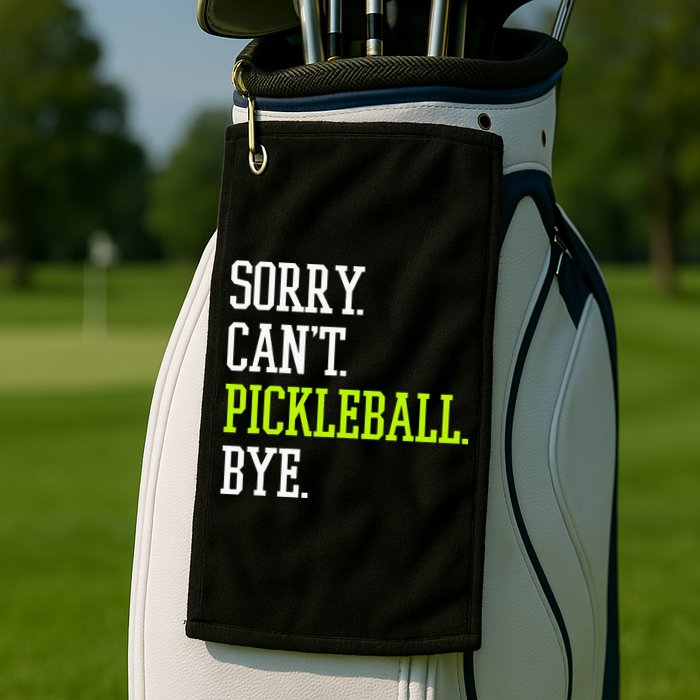 funny saying Sorry Can't Pickleball bye player Golf Towel