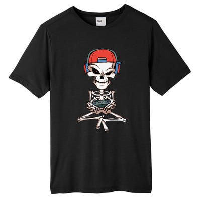 Funny Skeleton Skull Video Gamer Halloween Tall Fusion ChromaSoft Performance T-Shirt