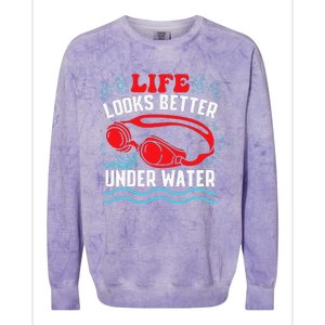 Funny Swimming Swimmer Swim Team Pool Colorblast Crewneck Sweatshirt