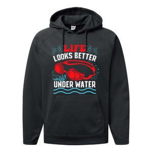 Funny Swimming Swimmer Swim Team Pool Performance Fleece Hoodie