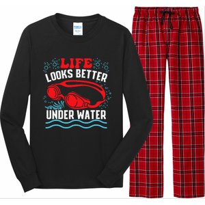 Funny Swimming Swimmer Swim Team Pool Long Sleeve Pajama Set