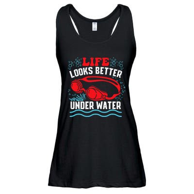 Funny Swimming Swimmer Swim Team Pool Ladies Essential Flowy Tank