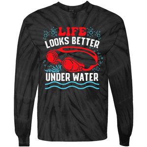 Funny Swimming Swimmer Swim Team Pool Tie-Dye Long Sleeve Shirt