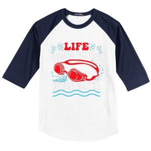 Funny Swimming Swimmer Swim Team Pool Baseball Sleeve Shirt