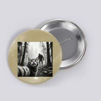 Funny Surprised Scared Cat Selfie With Sasquatsch Bigfoot Button