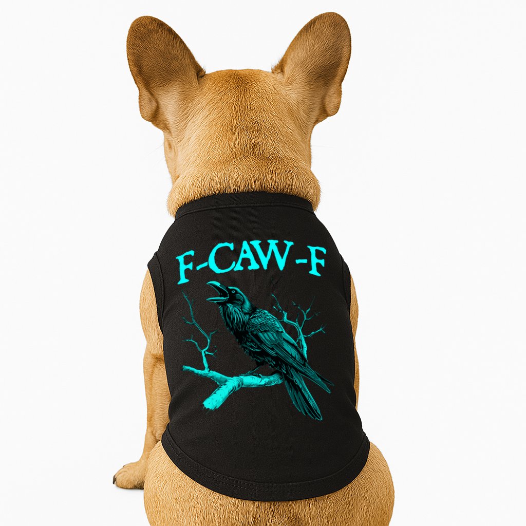Funny Sarcastic Sarcasm Black Crow, F-Caw-F Black Bird Doggie Tank
