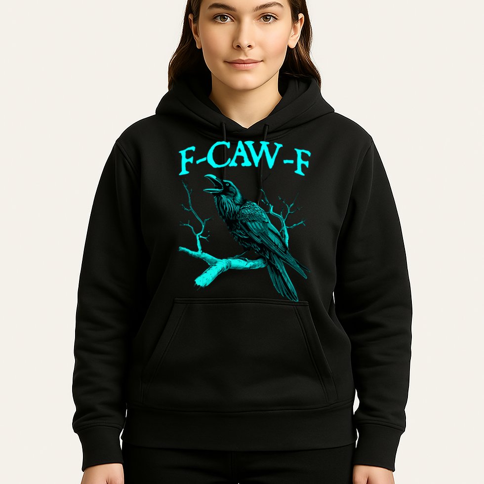 Funny Sarcastic Sarcasm Black Crow, F-Caw-F Black Bird Hoodie