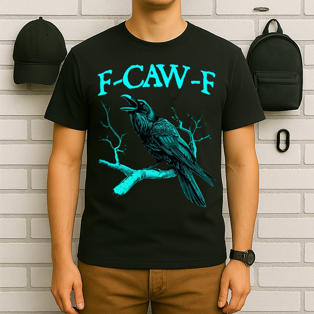Funny Sarcastic Sarcasm Black Crow, F-Caw-F Black Bird T-Shirt