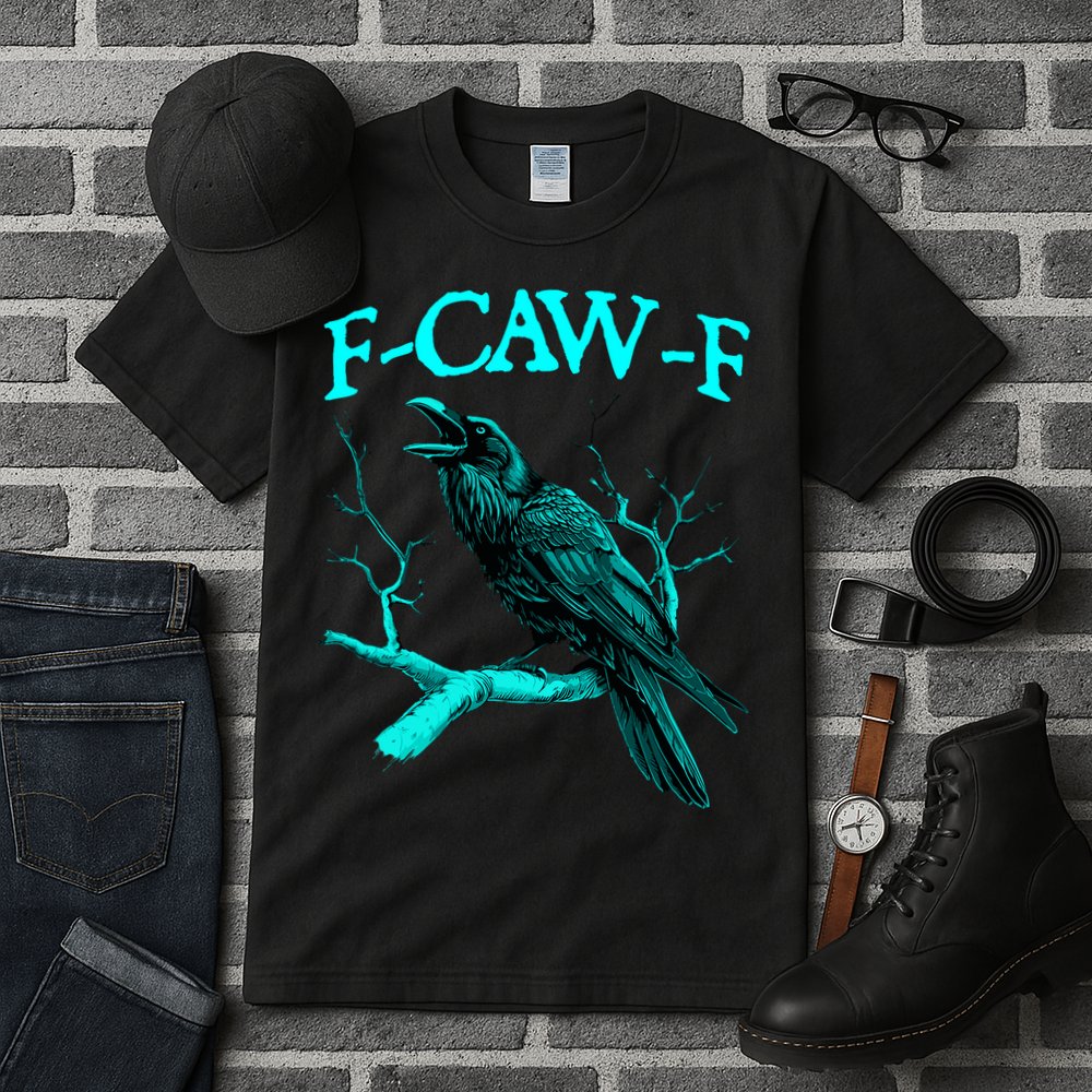 Funny Sarcastic Sarcasm Black Crow, F-Caw-F Black Bird Tall T-Shirt