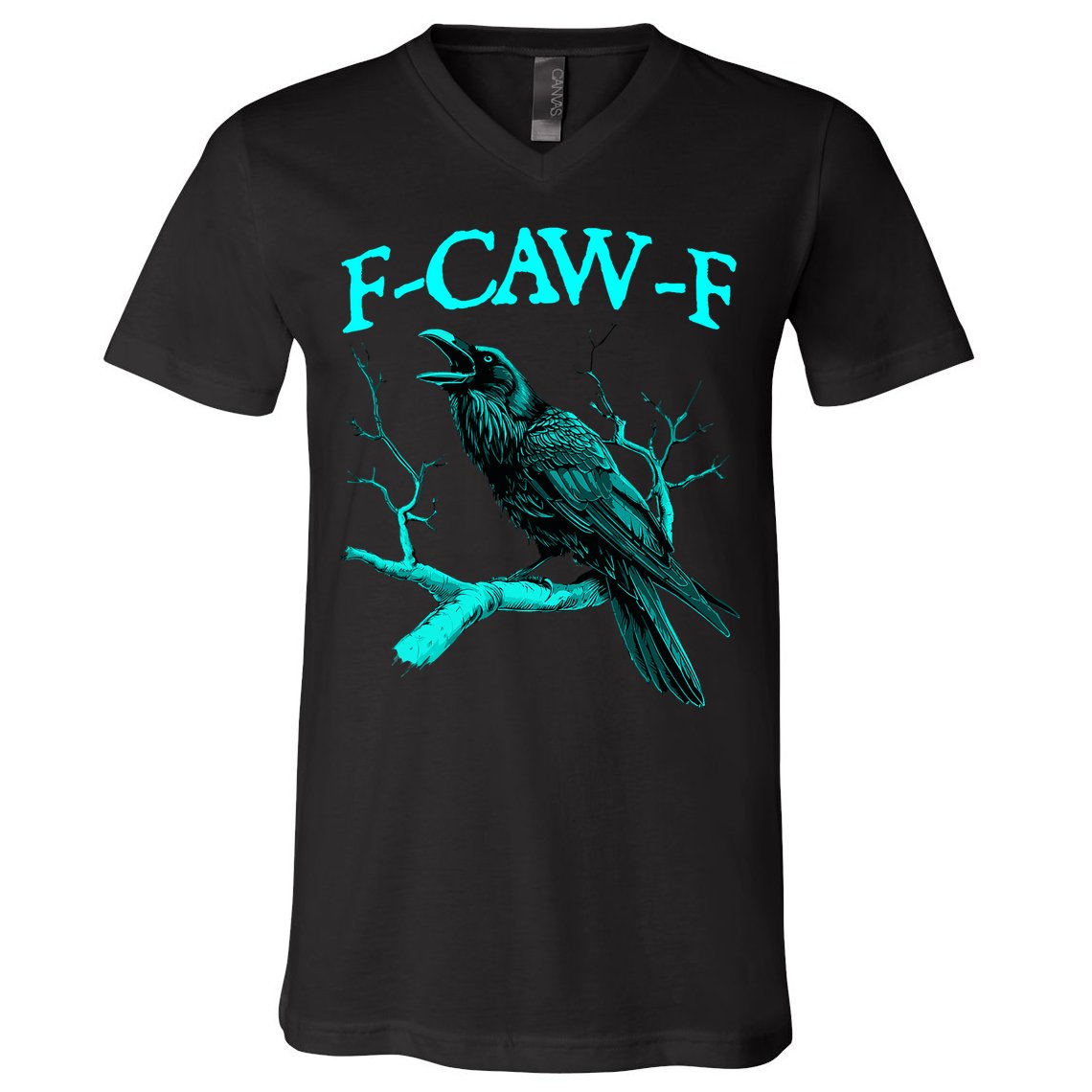 Funny Sarcastic Sarcasm Black Crow, F-Caw-F Black Bird V-Neck T-Shirt