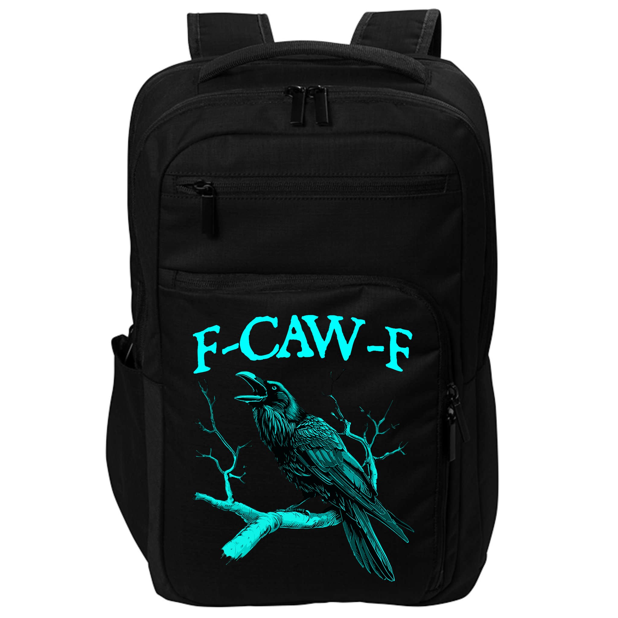 Funny Sarcastic Sarcasm Black Crow, F-Caw-F Black Bird Impact Tech Backpack