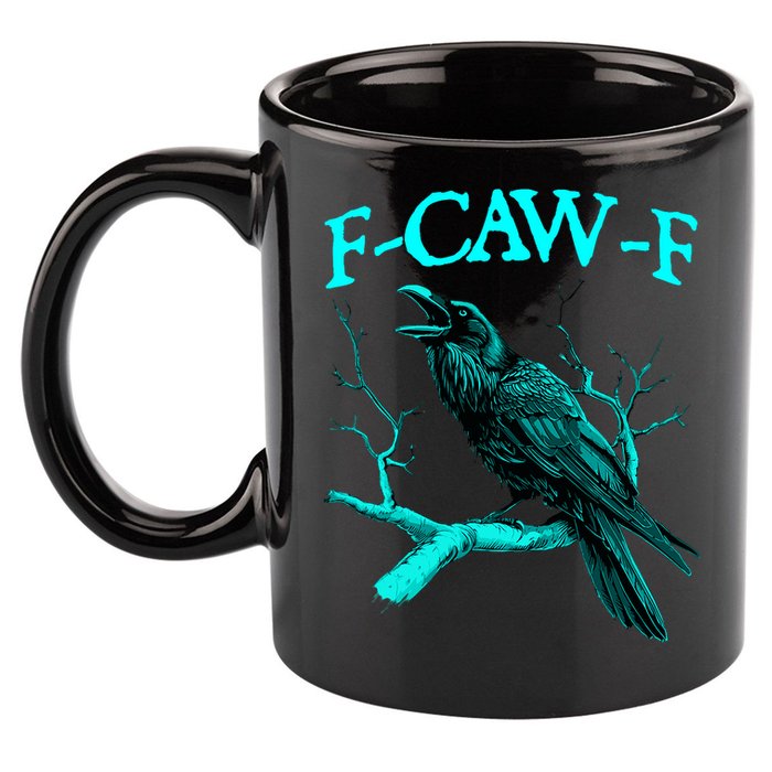 Funny Sarcastic Sarcasm Black Crow, F-Caw-F Black Bird 11oz C Handle Ceramic Mug