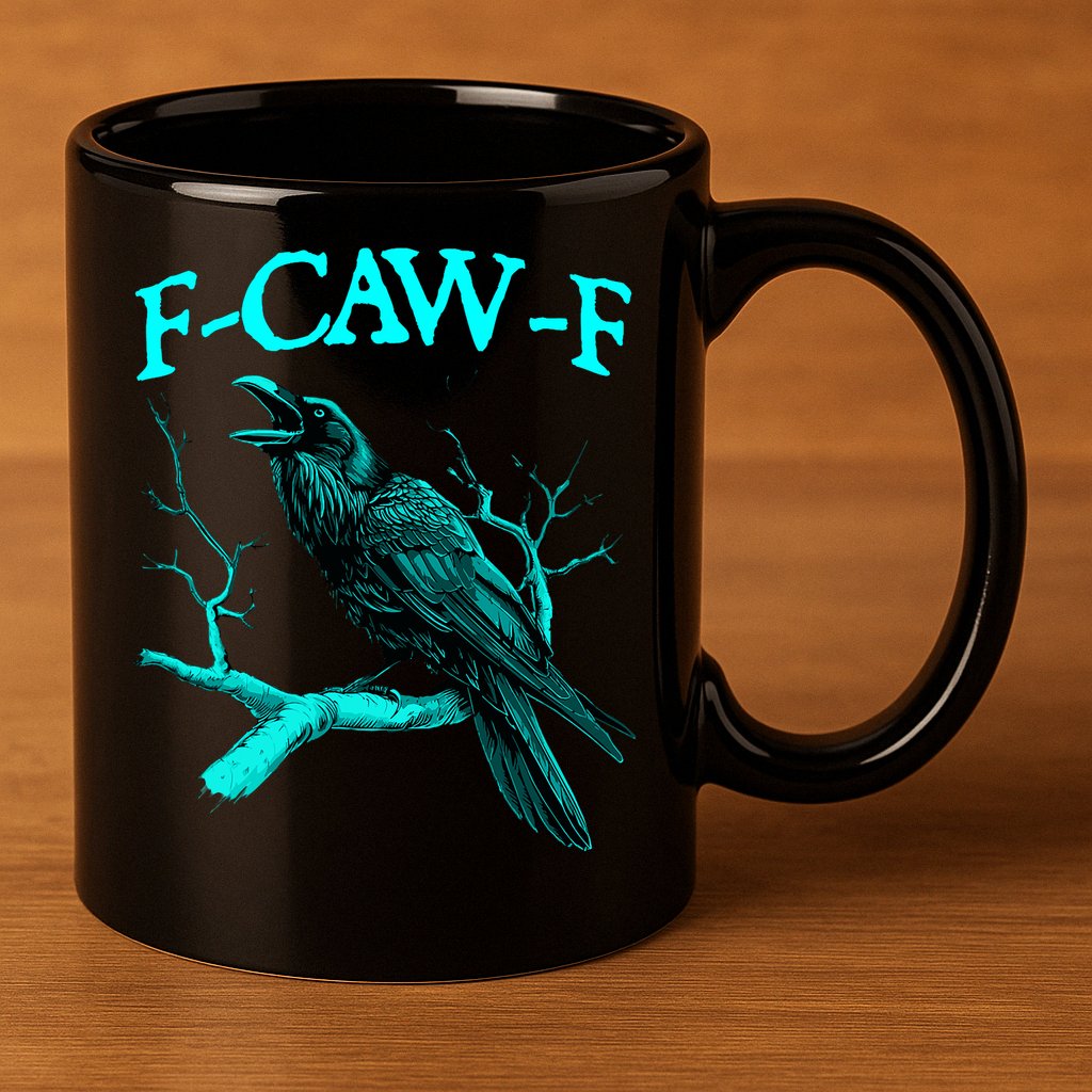 Funny Sarcastic Sarcasm Black Crow, F-Caw-F Black Bird 11oz C Handle Ceramic Mug