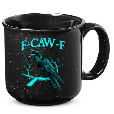 Funny Sarcastic Sarcasm Black Crow, F-Caw-F Black Bird 15oz Campfire Ceramic Mug