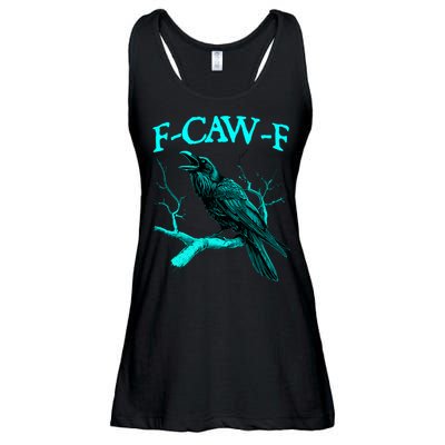 Funny Sarcastic Sarcasm Black Crow, F-Caw-F Black Bird Ladies Essential Flowy Tank