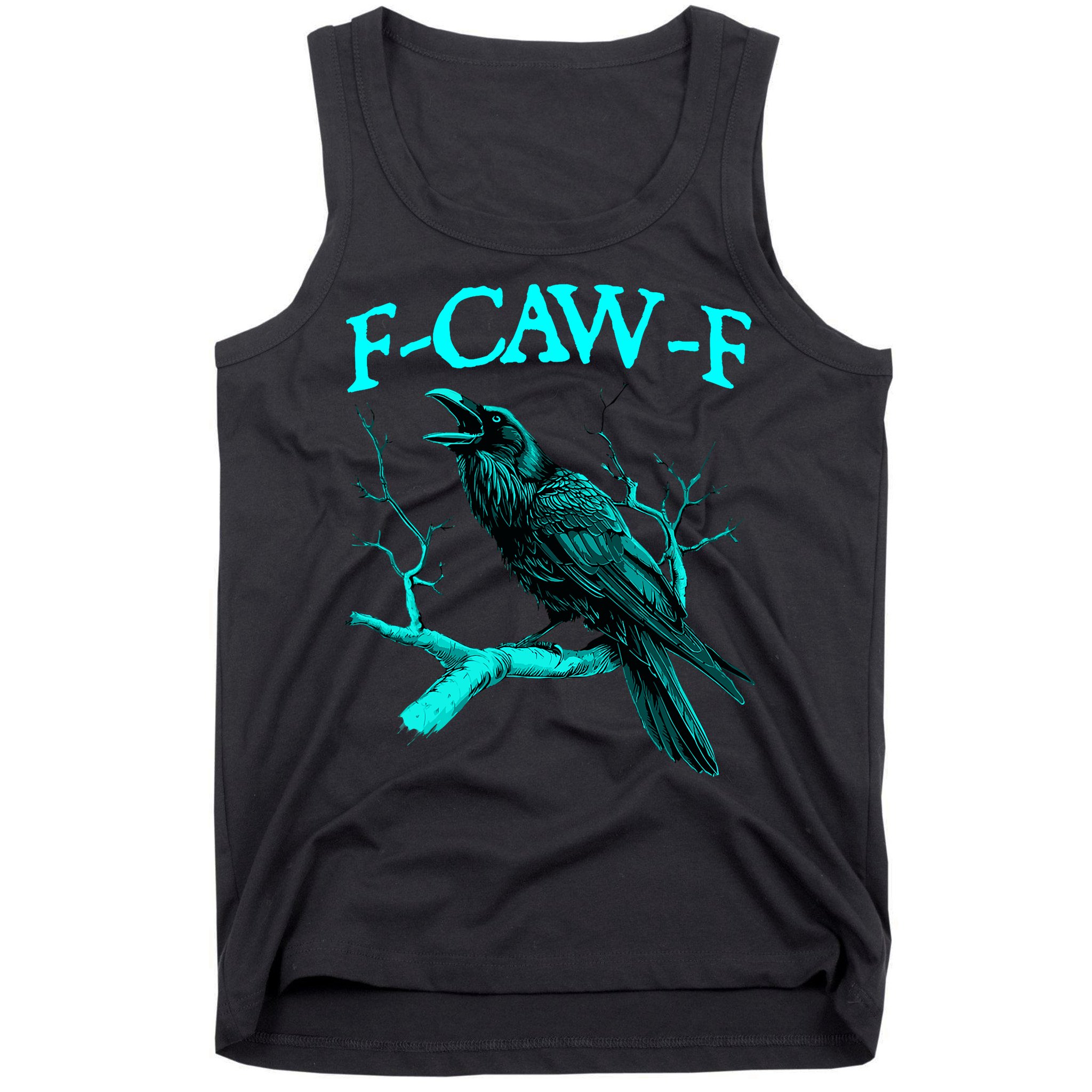Funny Sarcastic Sarcasm Black Crow, F-Caw-F Black Bird Tank Top
