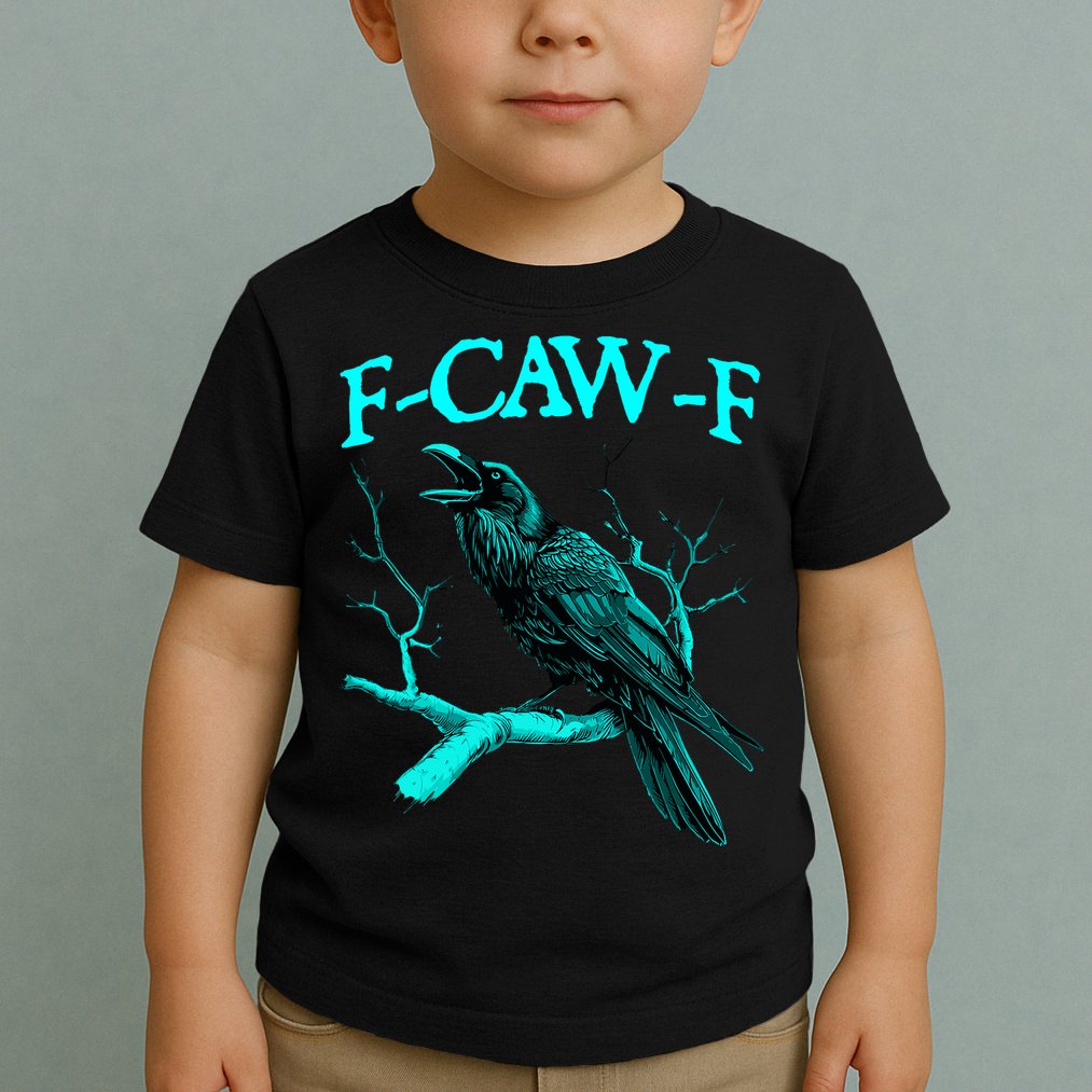 Funny Sarcastic Sarcasm Black Crow, F-Caw-F Black Bird Toddler T-Shirt