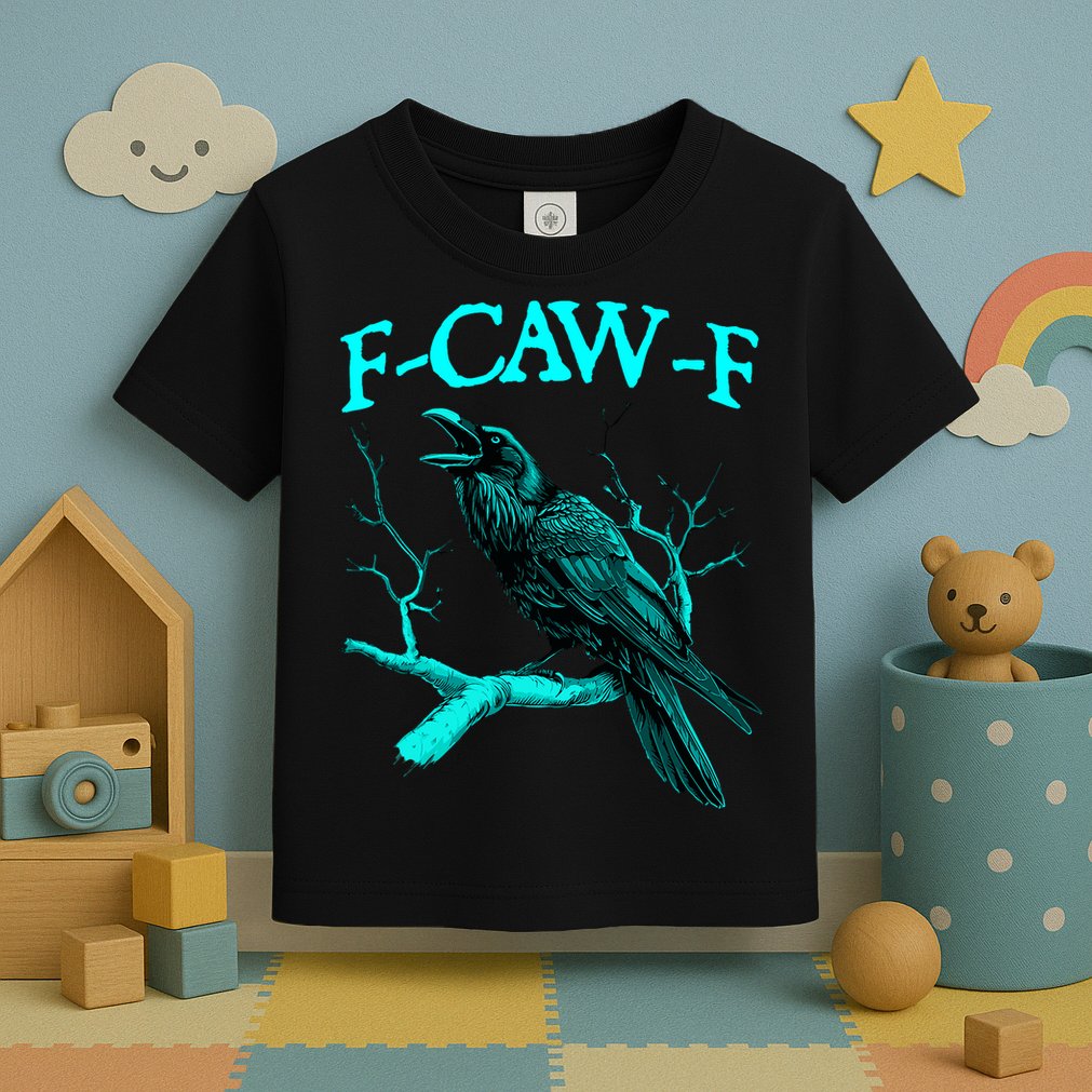 Funny Sarcastic Sarcasm Black Crow, F-Caw-F Black Bird Toddler T-Shirt