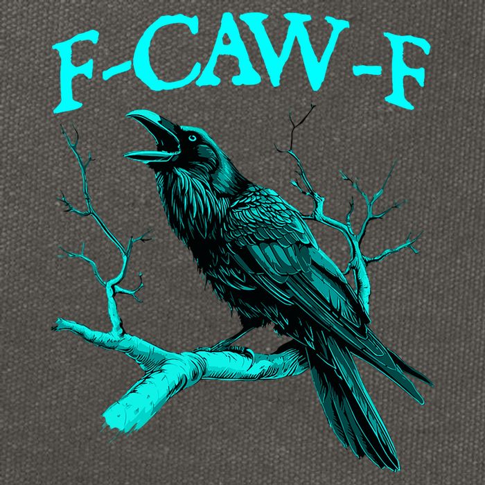 Funny Sarcastic Sarcasm Black Crow, F-Caw-F Black Bird Cotton Canvas Backpack