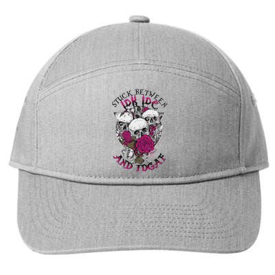 Funny Skull Stuck Between Idk Idc Idgaf 7-Panel Snapback Hat