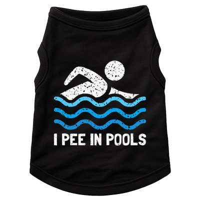 Funny Swimmer Swimming I Pee In Pools Doggie Tank