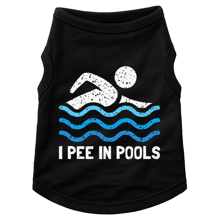 Funny Swimmer Swimming I Pee In Pools Doggie Tank