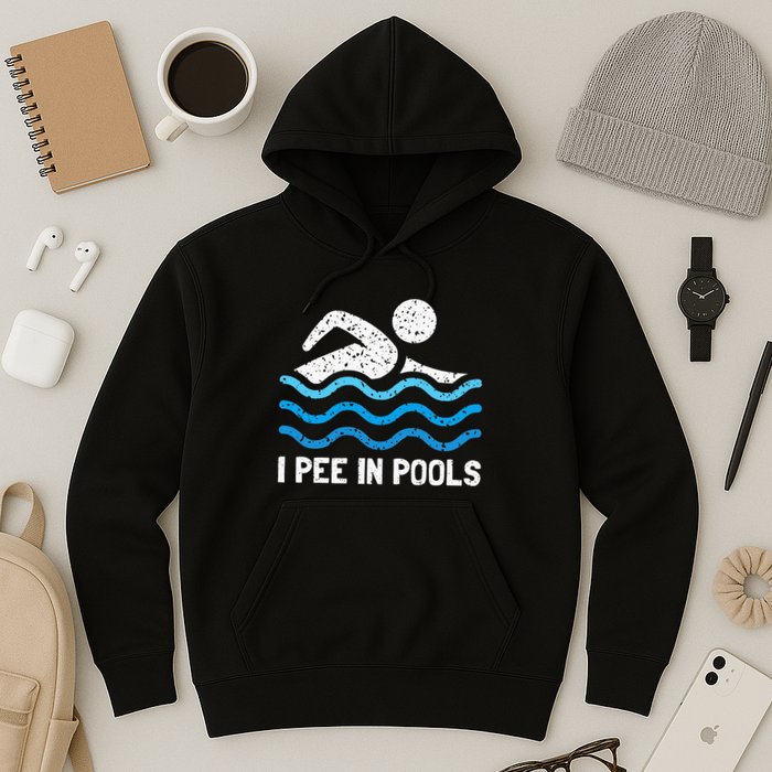 Funny Swimmer Swimming I Pee In Pools Hoodie