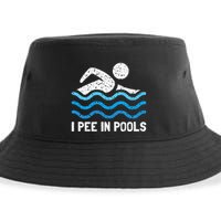 Funny Swimmer Swimming I Pee In Pools Sustainable Bucket Hat