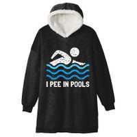 Funny Swimmer Swimming I Pee In Pools Hooded Wearable Blanket