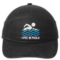 Funny Swimmer Swimming I Pee In Pools 7-Panel Snapback Hat