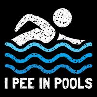 Funny Swimmer Swimming I Pee In Pools 7-Panel Snapback Hat
