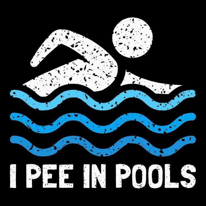 Funny Swimmer Swimming I Pee In Pools 7-Panel Snapback Hat