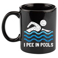 Funny Swimmer Swimming I Pee In Pools 11oz C Handle Ceramic Mug