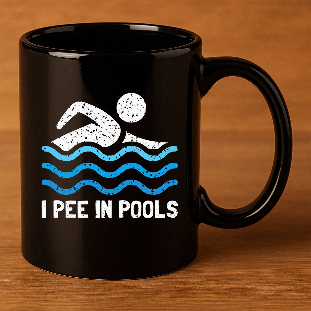 Funny Swimmer Swimming I Pee In Pools 11oz C Handle Ceramic Mug