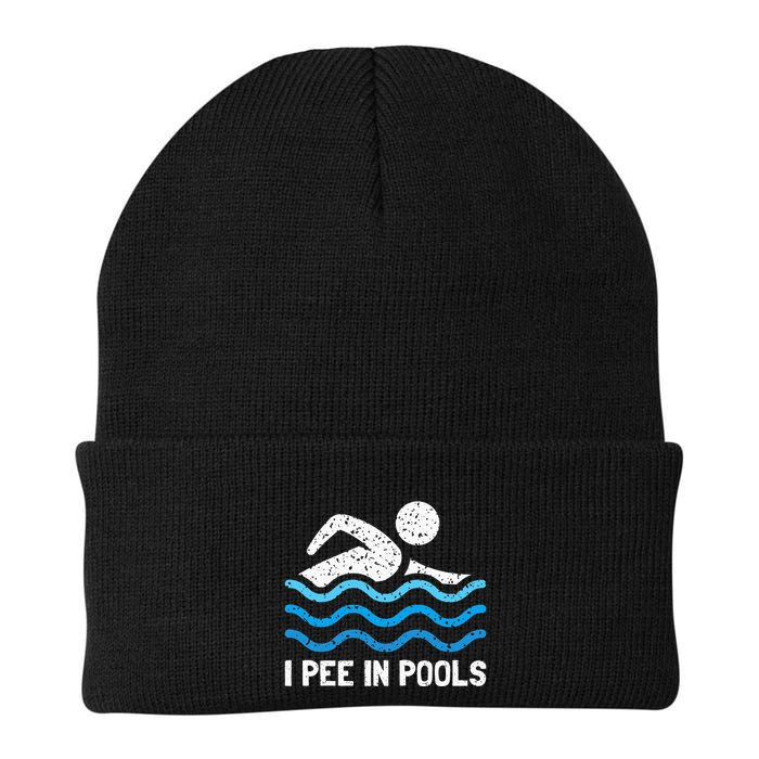 Funny Swimmer Swimming I Pee In Pools Beanie