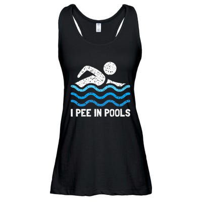 Funny Swimmer Swimming I Pee In Pools Ladies Essential Flowy Tank