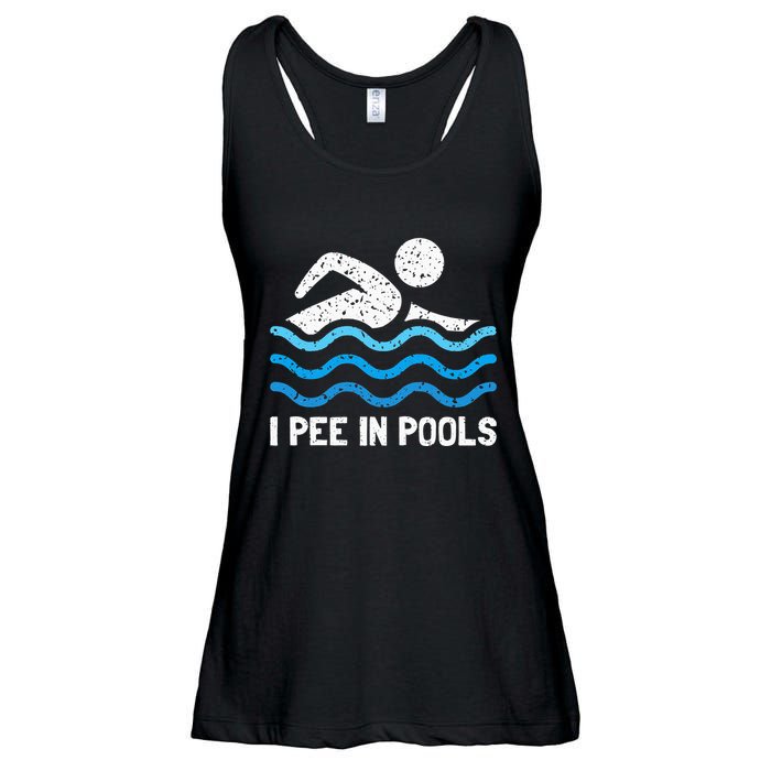 Funny Swimmer Swimming I Pee In Pools Ladies Essential Flowy Tank
