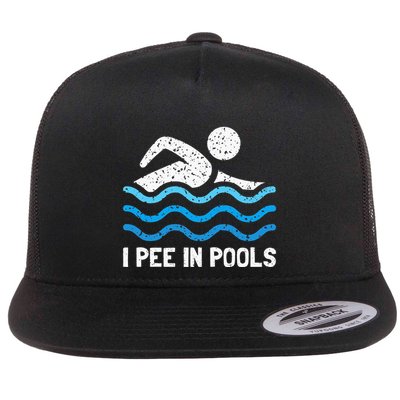 Funny Swimmer Swimming I Pee In Pools Flatbill Hat